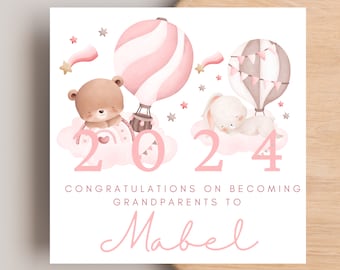 New Grandparents card | Congratulations on becoming Grandparents card | New Granddaughter Card
