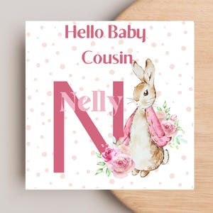 New cousin card - To My Cousin Card, Card For Cousin, Baby Cousin Card, Newborn Cousin Typed inside or blank - peter rabbit cousin card