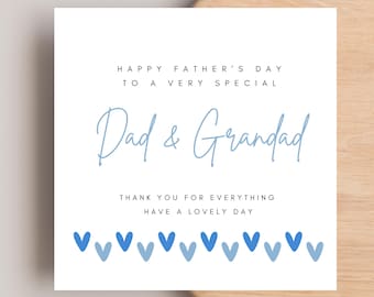 Father's Day Card for Dad and Grandad, Father's Dad card for Pops and Grandad, Any relation term