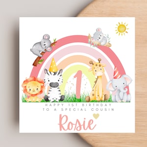 Personalised Cousin 1st 2nd 3rd Birthday card - Birthday card for cousin - Cousin - Birthday card - Typed inside or blank