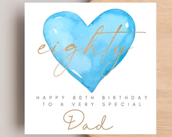 80th Birthday Card for Dad ,Dad 80th Birthday Card Gift, 80th Birthday Card for Father Dad
