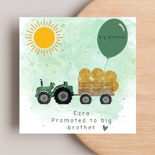 New Big Brother Card - Newborn Card - Big Brother Card - New Brother - New baby card - Typed inside or blank