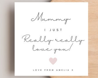 Mothers Day Card For Mummy, Mummy Birthday Card, Mummy Valentine's Day Card, Personalised Mother's Day Card for Mummy