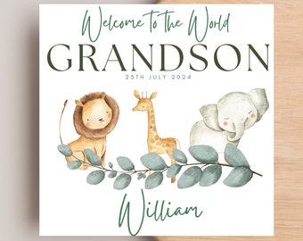 New Grandson Card, New Baby Grandson, Personalised Grandson Card, New Baby Grandson