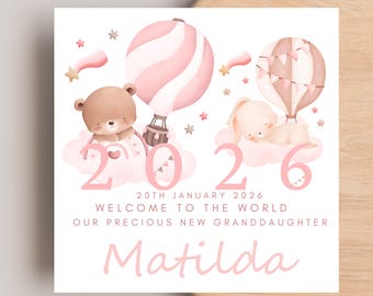 New Granddaughter Card, Welcome to the world Granddaughter, Granddaughter Personalised Card, New Baby Granddaughter Card