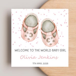 Personalised New Baby Girl Card, Personalised New Baby Girl, New Baby Card, Baby Girl Card, Welcome To The World Card Her
