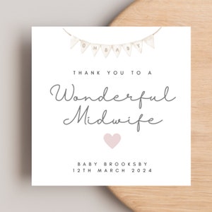 Midwife Thank You Card, Thank You For Being Our Midwife Card