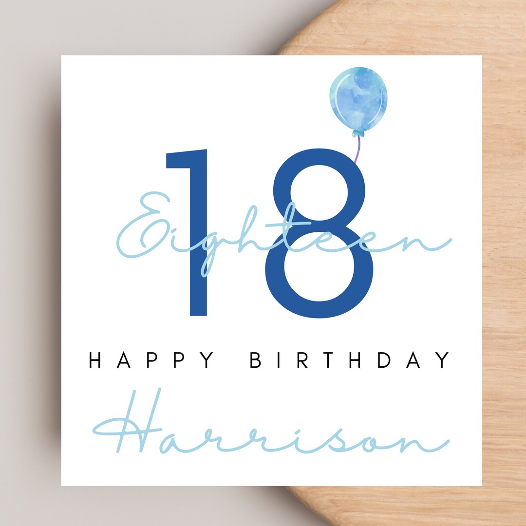 Personalised 18th Birthday Card for Son Grandson Nephew Friend, 18th ...