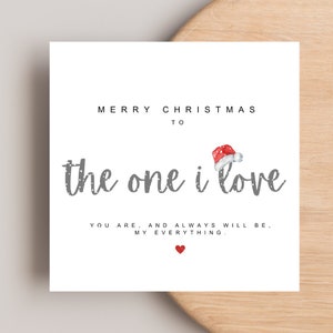 To The One I Love At Christmas Card, Christmas Card For Boyfriend Girlfriend Husband Wife Fiancé, Cute Christmas Card Christmas Card