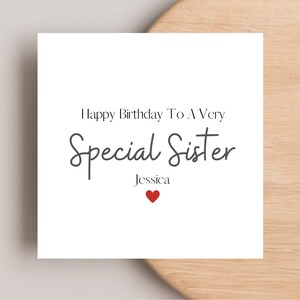 Special Sister Birthday Card, Personalised Sister Birthday Card, Sister Card, Special Sister, Sister Birthday, For Her Birthday, Sister Gift