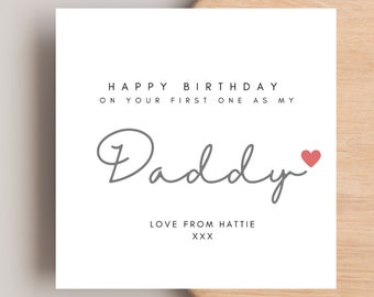 First Birthday As My Daddy Card, 1st Birthday as Daddy Card, First birthday Daddy card
