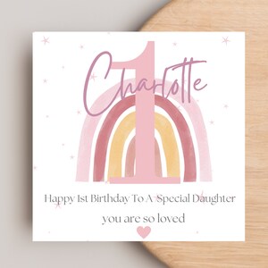 1st Birthday Card for Niece Daughter Granddaughter Great Granddaughter Little girl, 1st Birthday Card, Personalised 1st Birthday Card
