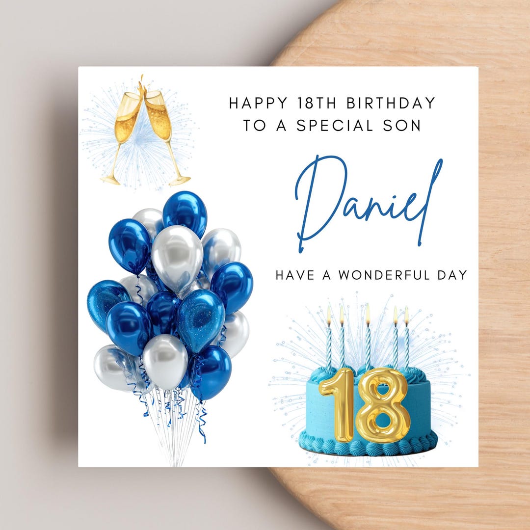 Personalised 18th Birthday Card Grandson Son Nephew No Relation, 18th ...