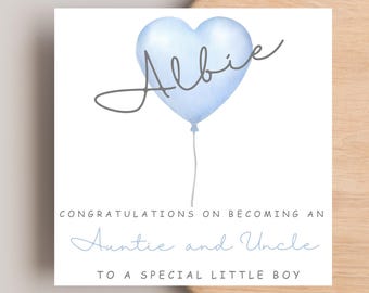 New Auntie and Uncle Card, Auntie Or Uncle or both, Congratulations on becoming an Auntie and Uncle Card, New Auntie Card, New Uncle Card