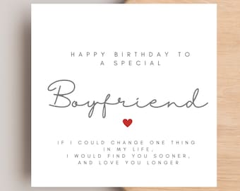 Boyfriend Birthday Card, Partner birthday card, Boyfriend 1st birthday