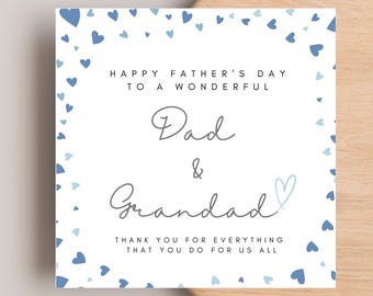Father's Day Card for Dad and Grandad, Father's Dad card for Pops and Grandad, Any relation term
