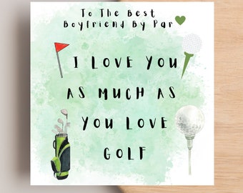 Golf card for boyfriend | Funny golf card | Husband golf card | For golf lover
