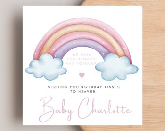 Angel Baby Birthday Card, Heavenly Birthday Card, Birthday Card To Heaven, Stillbirth Card, Miscarriage Card, Childloss Birthday Card
