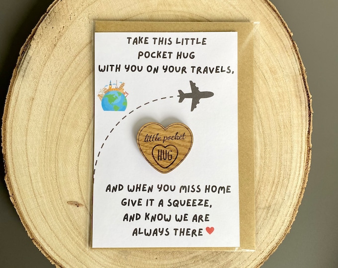 Travelling Gift, Pocket Hug Travels Gift, Pocket Hug Card, Travels Card