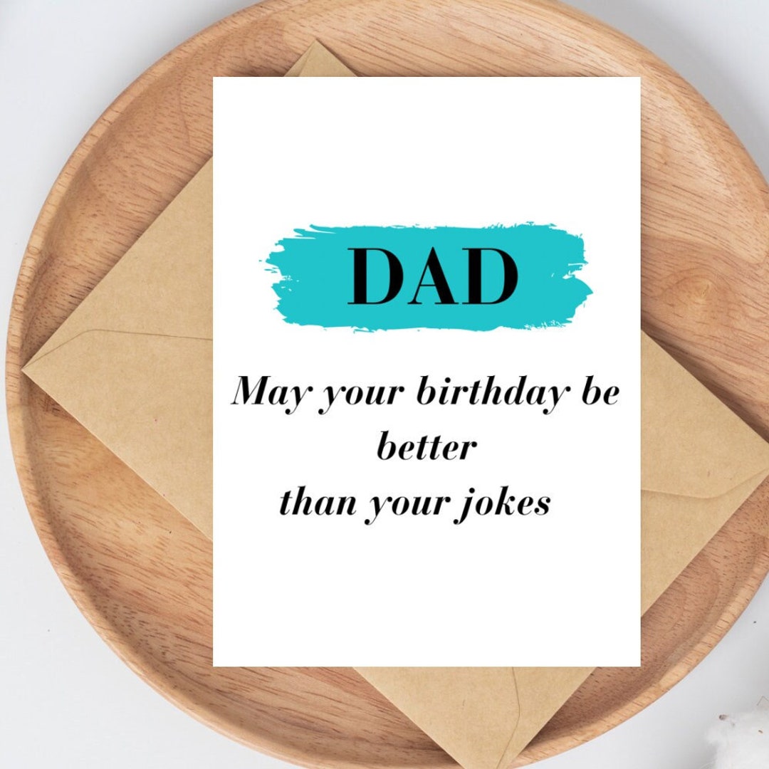 Funny Dad Birthday Card Dad Jokes Birthday Card for Dad Etsy