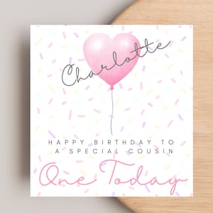 Personalised Cousin 1st 2nd 3rd Birthday card - Birthday card for cousin - Cousin - Birthday card - Typed inside or blank