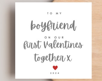 First Valentines Day together Card, Valentines Day Card for Boyfriend, 1st Valentines Day Card for Boyfriend