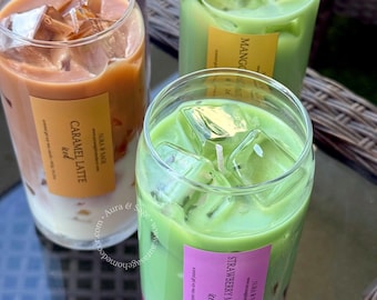 Iced Strawberry Matcha Candle – Realistic Soy Gel Drink Candle