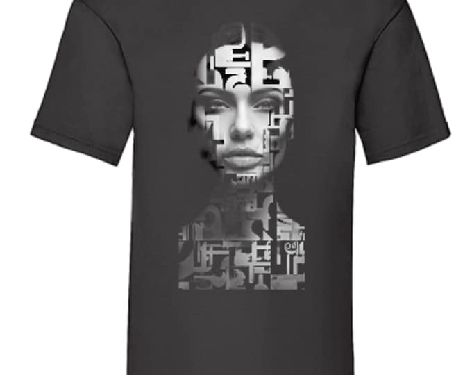 Street art T-shirt for man, regular cotton tee, black unisex t-shirt