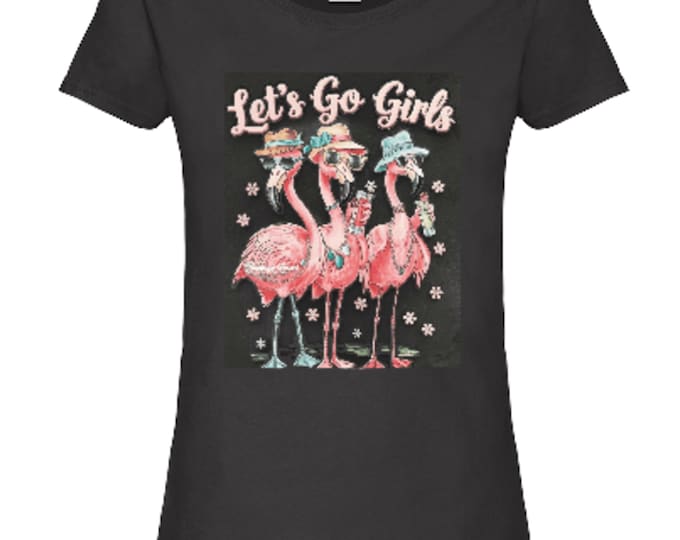 Pink Flamingos T-Shirt, Women's Cotton Tee