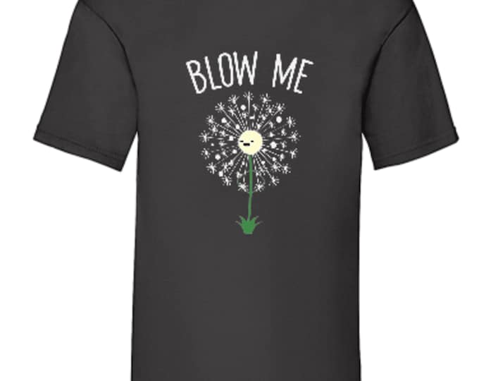 Blow me T-shirt for man, funny man's t-shirt, black regular cotton tee
