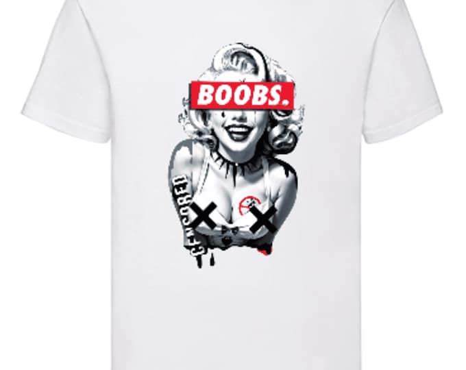Boobs T-shirt for man, funny men's t-shirts, regular cotton tee