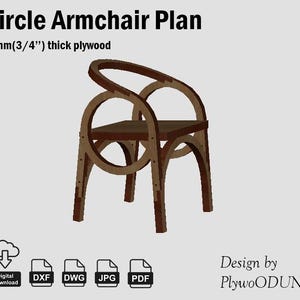 Kreis Sessel, Planen, Dxf Dateien, Vektor, Schnitt, Cnc Fräser, Selbermachen, Möbel, Digitaler Download, Design, zeichnung