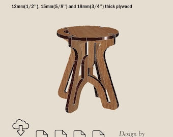 Plywood Circle Stool Plans: CNC Router Files (Digital Download)