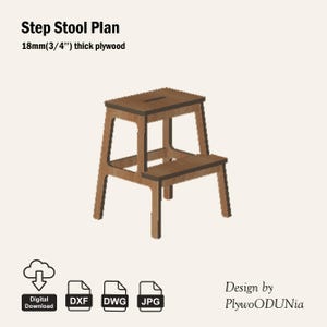 Plywood Step Stool Plans: CNC Router Cut Files (Digital Download)
