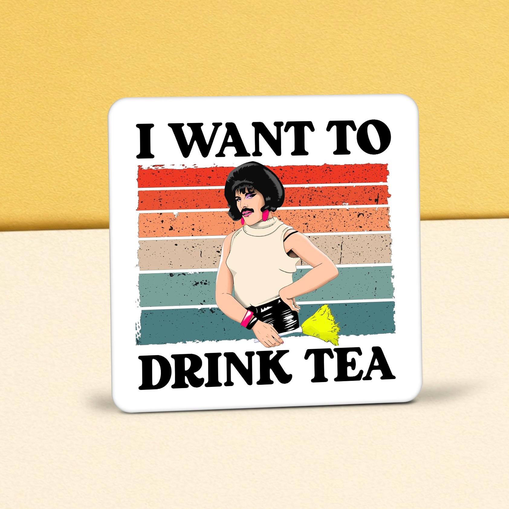Tazza In Ceramica Freddie Mercury Queen 311g | 'I Want To Drink Tea' | Regalo Originale Per Fan | Lavabile In Lavastoviglie E Microonde