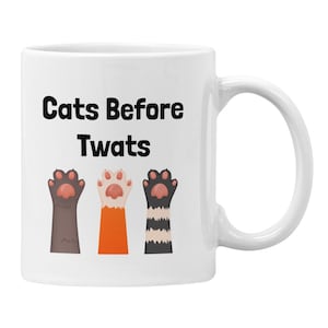 Cats Before Twats Mug Funny Gift Him or Her Cat Lover Toe Bean Appreciation