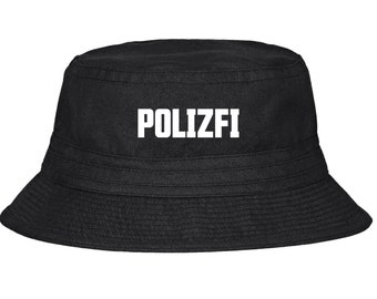 Polizfi Fischerhut, Anzeigenhauptmeister, Bucket Hat Schwarz, Unisex