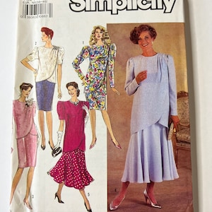 Vintage Retro 1990er Jahre Kleid & Pullover - Unbeschnittene Fabrik gefaltet Einfachheit 7060 7438, 7443, 9864, 9907, Größe 10-18 Büste 32-40