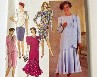 Vintage Simplicity Retro Dress & Jumper Pattern- 1990s Uncut Factory Folded 7060 7438, 7443, 9864, 9907,  Size 10-18 Bust 32-40