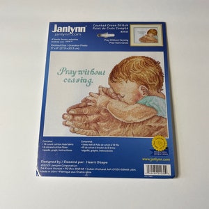 Pray Without Ceasing Janlynn Counted Cross Stitch Kit #24-30 Vintage 2001 Designed By Heart Steps Unopened