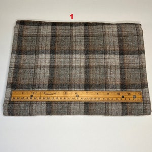 Plaid Wool Blend Fabric Cut By The Yard And Remnant Many Colors To Choose From Great For Winter Coats Fabric #1 34"x54"