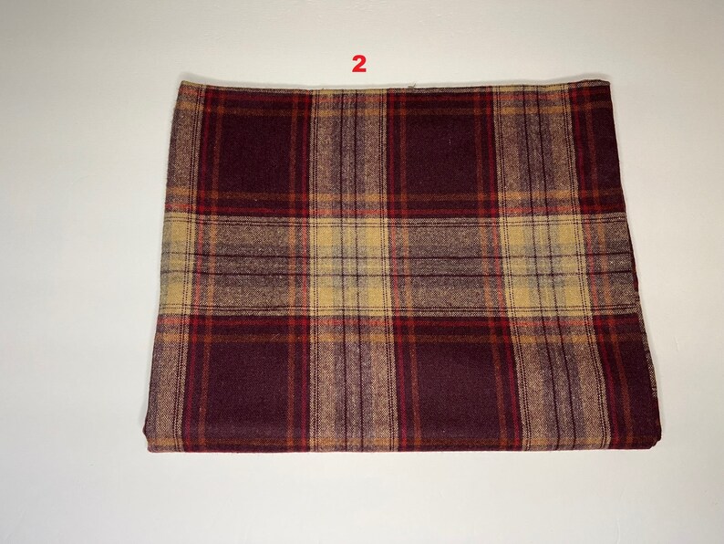Plaid Wool Blend Fabric Cut By The Yard And Remnant Many Colors To Choose From Great For Winter Coats bild 4
