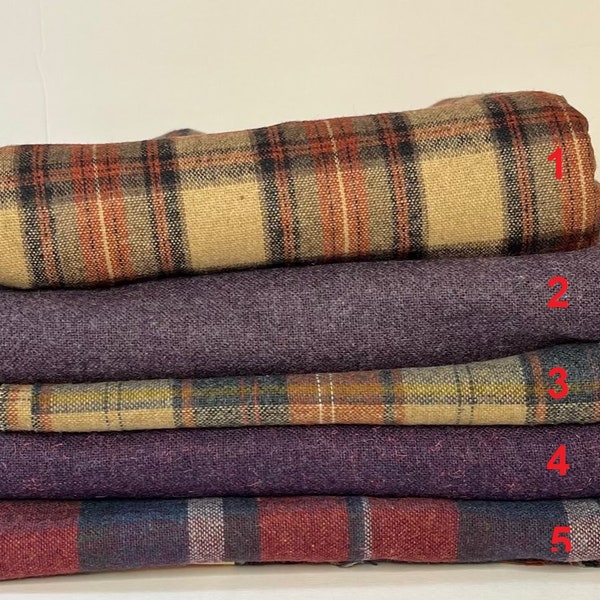 Plaid Wool Blend Fabric Cut By The Yard And Remnant Many Colors To Choose From Great For Winter Coats