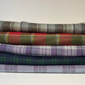 Plaid Wool Blend Fabric Cut By The Yard And Remnant Many Colors To Choose From Great For Winter Coats