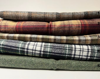 Plaid Wool Blend Fabric Cut By The Yard And Remnant Many Colors To Choose From Great For Winter Coats
