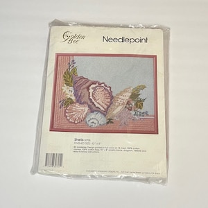 Beach Shells Candamar Designs Stamped Cross Stitch Kit #30705 Vintage 1990&#39;s Great Mother&#39;s Day or Housewarming Gift
