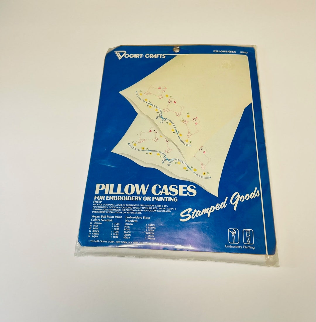 Vogart Crafts Two Pillow Case Printed Cross Stitch Kit 8701D Etsy