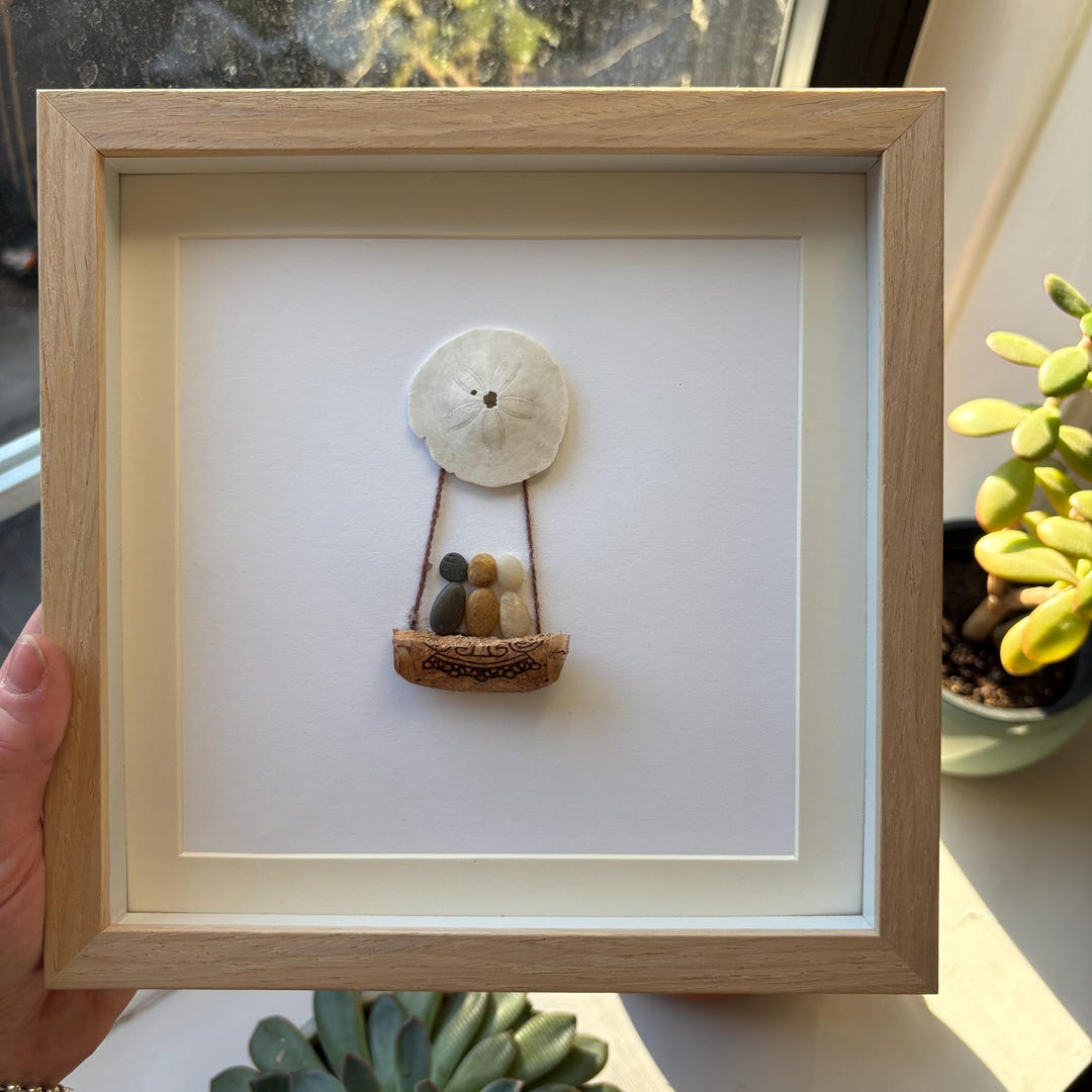 Pibble Balloon Handmade Pebble Art Hot Air Balloon – Coastal Family Stone Art - Etsy