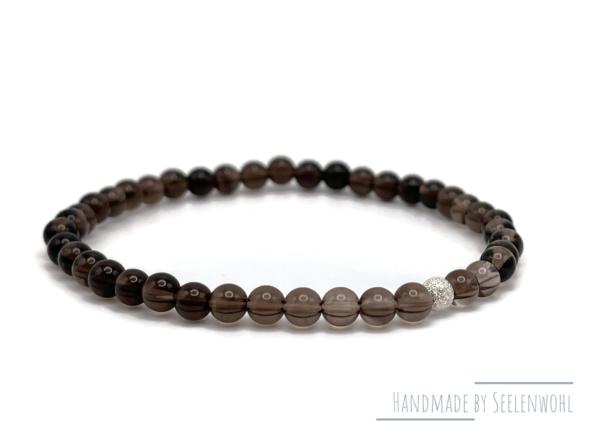 Rauchquarz Armband minimalistisch Silber Edelstein Schmuck