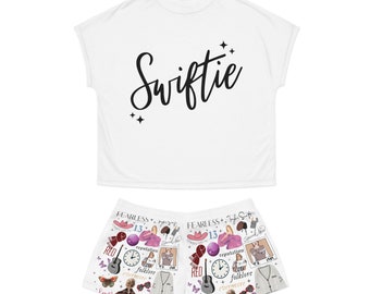 Swiftie Women's Short Pajama Set (AOP), Gift for Swiftie, Birthday Gift for Swiftie, Supermom Pajama set, Best Mom Gift